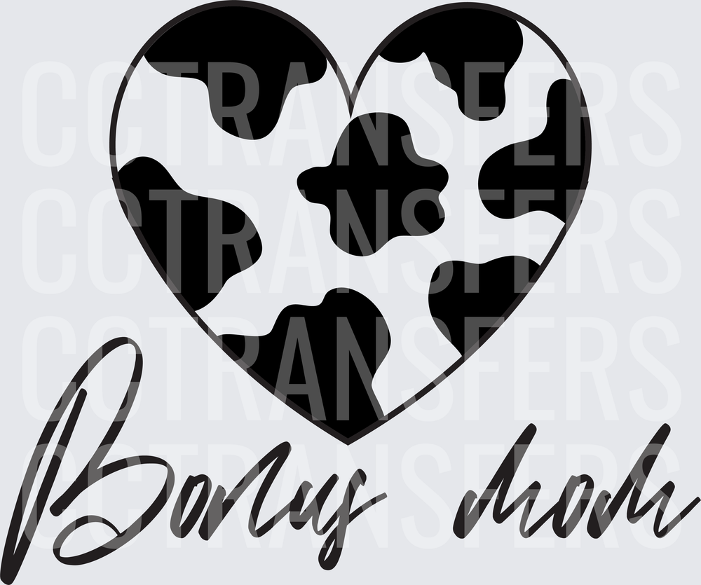 Cow Print Heart Bonus Mom (DTF)
