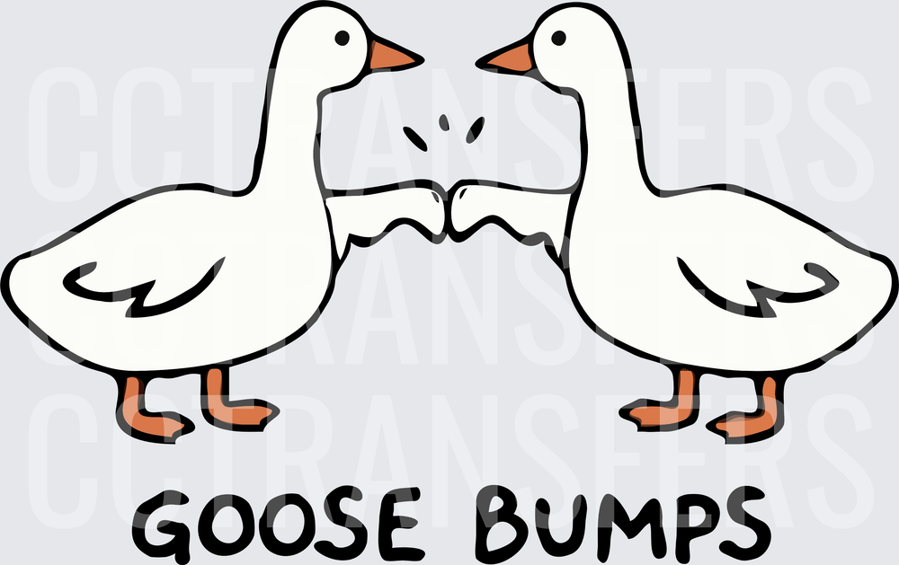 Two Geese Bumping Together Goose Bumps Funny Pun (DTF)