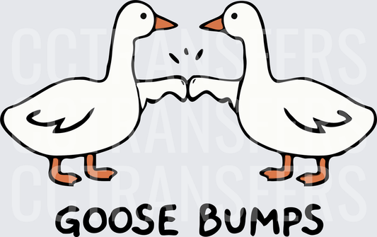 Two Geese Bumping Together Goose Bumps Funny Pun (DTF)
