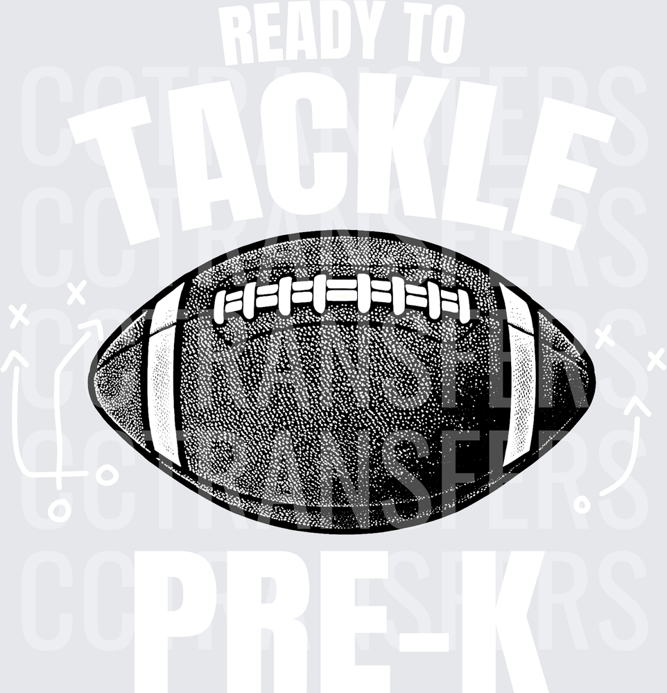 Black and White Dotwork American Football (DTF)