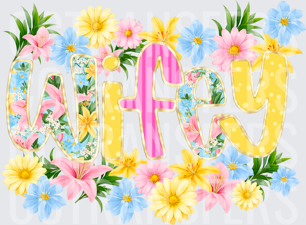 Wifey Floral Patchwork Spring Blooms (DTF)