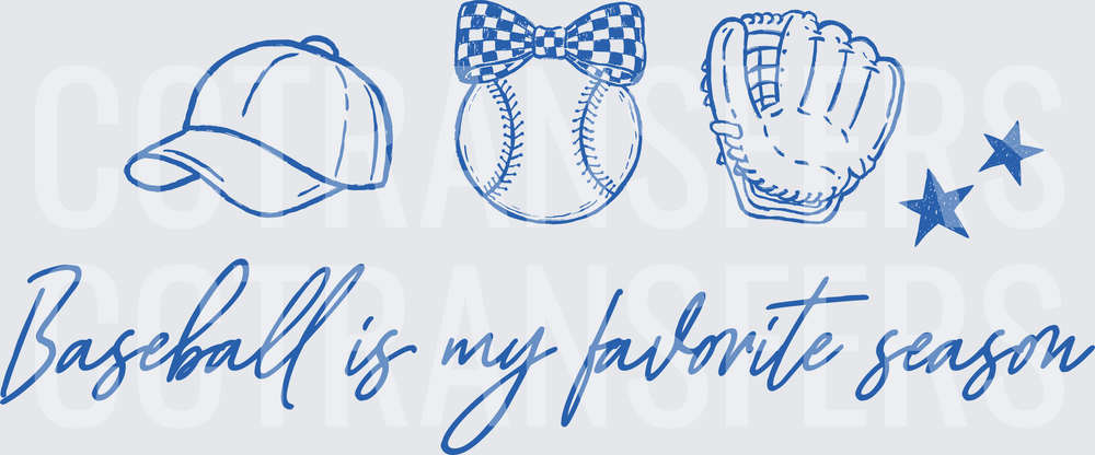 Baseball Is My Favorite Season Cap Ball Glove Stars (DTF)