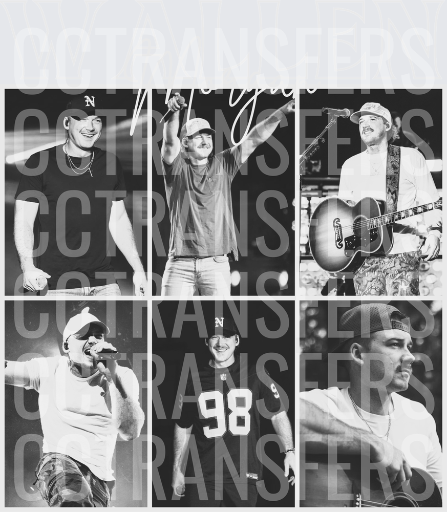 Black & White Country Singer Six Photo Collage DTF
