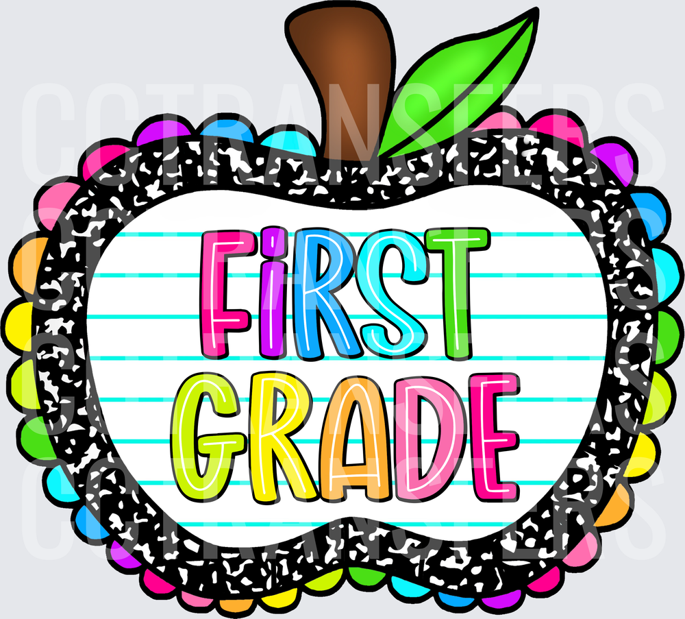 Colorful Apple Composition Notebook First Grade (DTF)