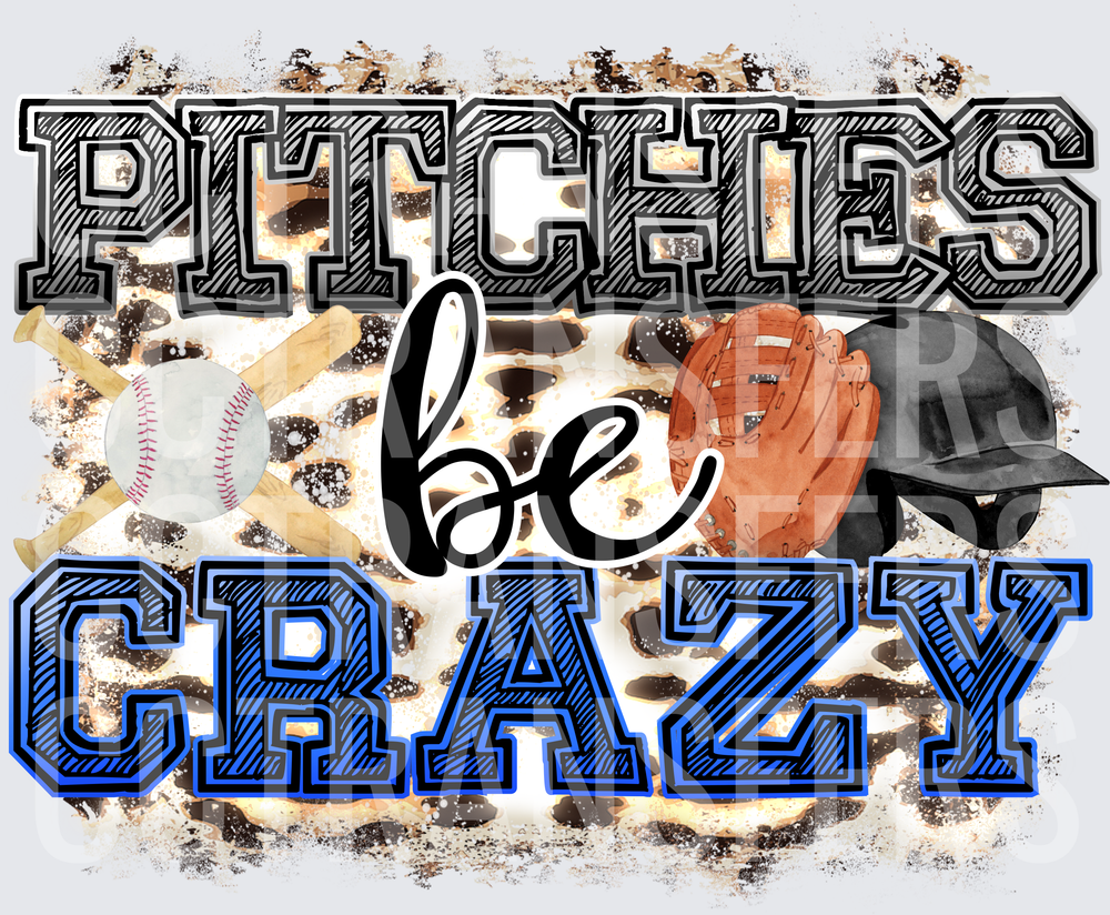 Pitches Be Crazy Baseball Leopard Print (DTF)