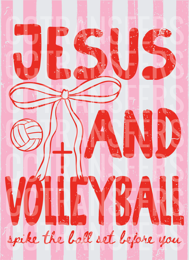 Jesus and Volleyball Spike the Ball Set Before You (DTF)