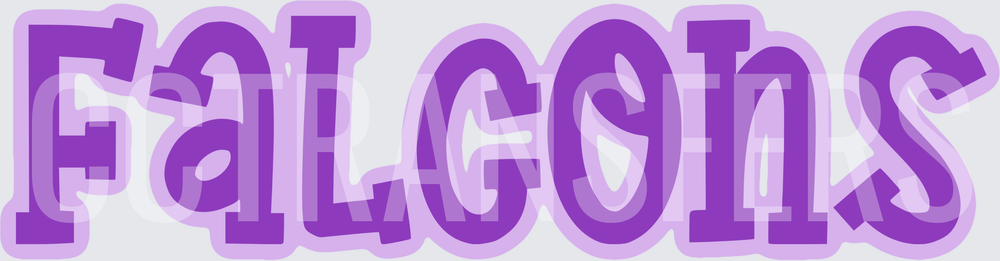 Falcons Bold Purple Layered Lettering (DTF)