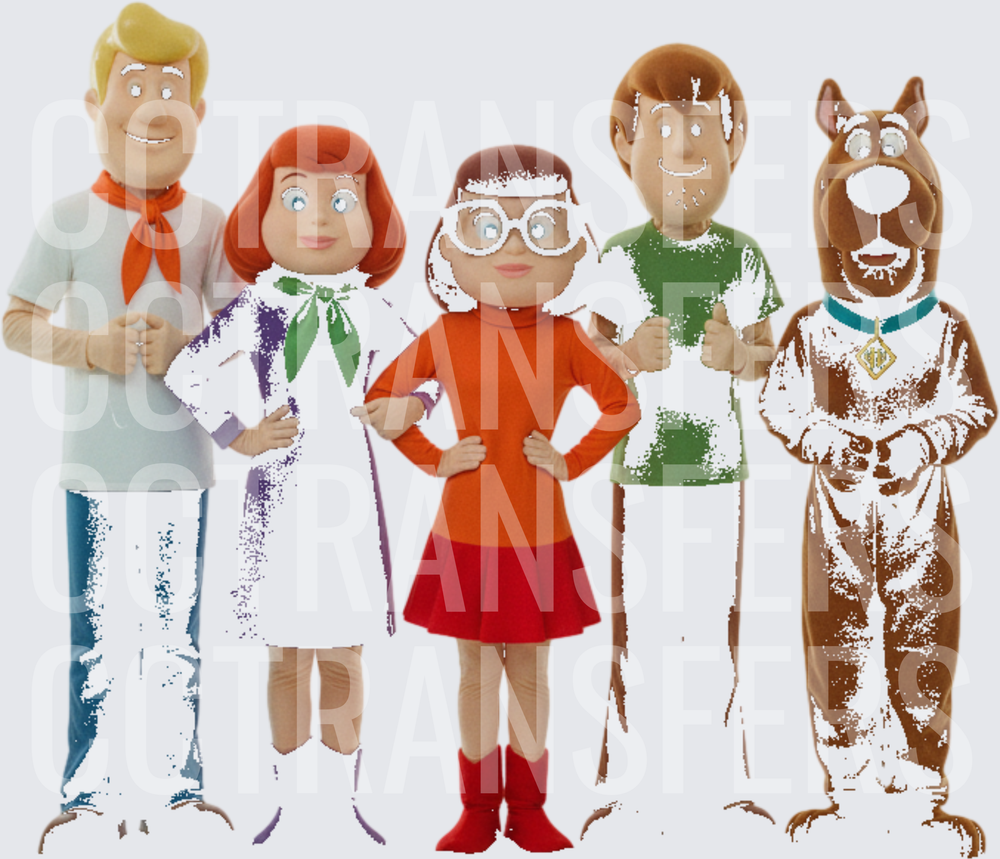 Retro Mystery Gang Full Crew 3D Figurine Style (DTF)