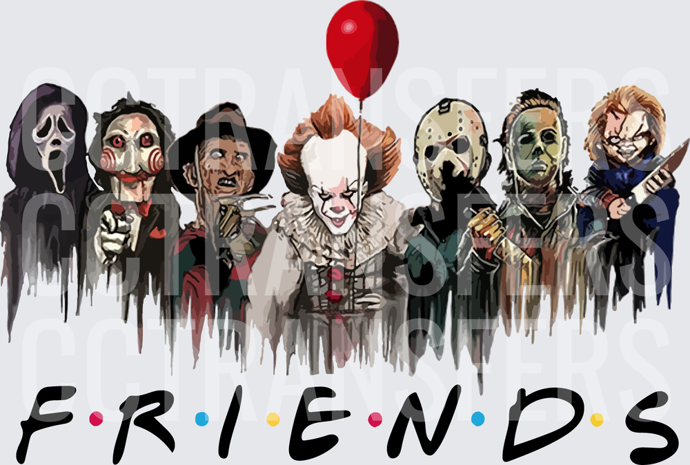 Horror Icons Friends Parody Halloween Villains Group (DTF)