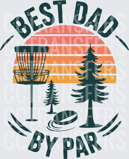 Best Dad By Par Disc Golf Retro Sunset (DTF)