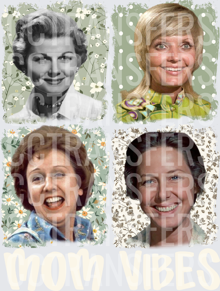 Mom Vibes Retro TV Moms Four Portrait Collage (DTF)