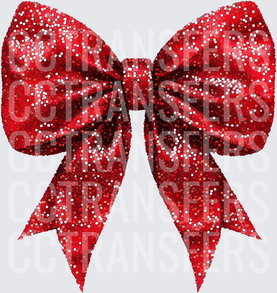 Sparkling Red Glitter Sequin Bow (DTF)
