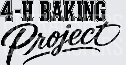 4-H Baking Project Bold Varsity Script Design (DTF)