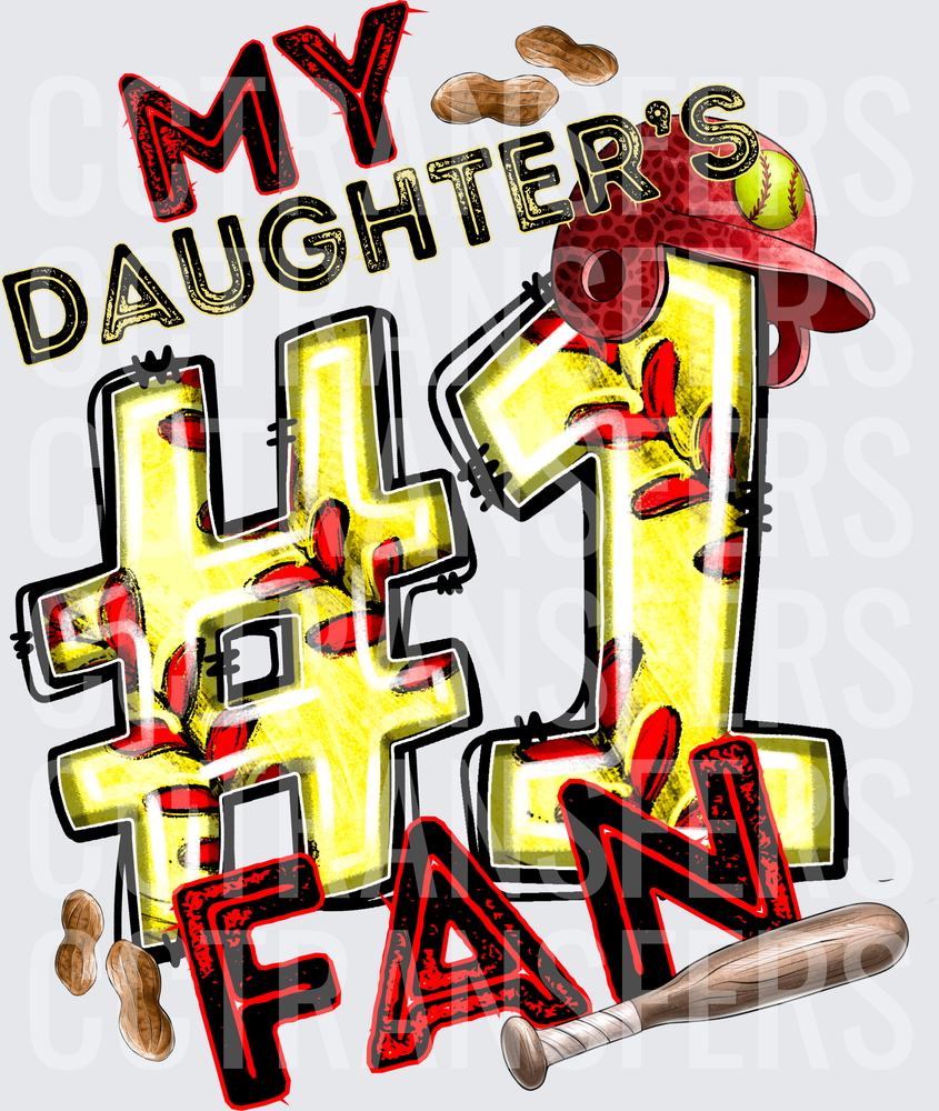 My Daughter's #1 Fan Softball Bat Peanuts (DTF)