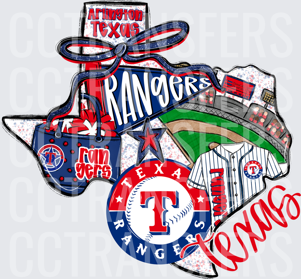 Arlington Texas Rangers Baseball Fan Collage (DTF)