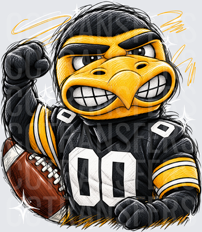 Fierce Golden Bird Mascot Football Jersey 00 (DTF)