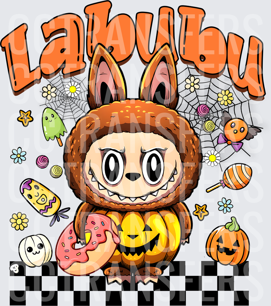 Labubu Halloween Pumpkin Bunny Candy Donut Spooky (DTF)
