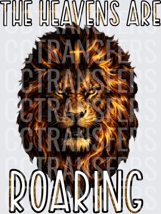 The Heavens Are Roaring Fiery Lion with Cross (DTF)