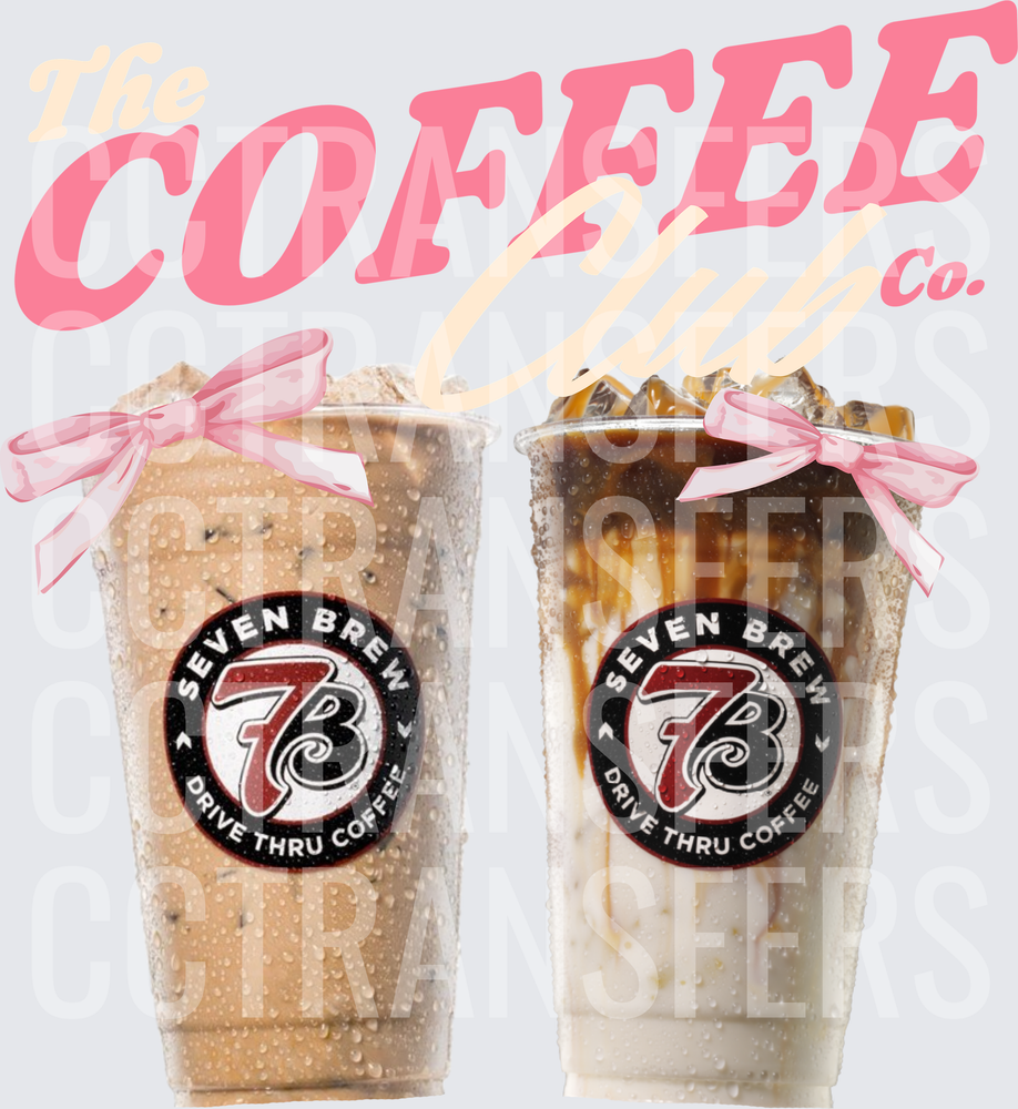 The Coffee Club Co. Iced Coffee Cups with Pink Bows (DTF)