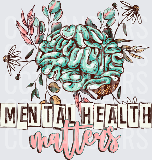 Mental Health Matters Floral Brain Awareness (DTF)