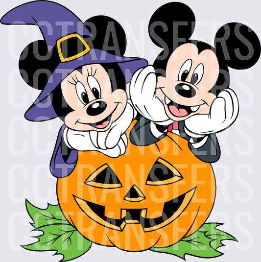 Witch Mouse & Vampire Mouse Halloween Pumpkin (DTF)