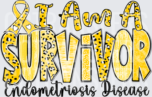 I Am A Survivor Endometriosis Disease Yellow Ribbon (DTF)