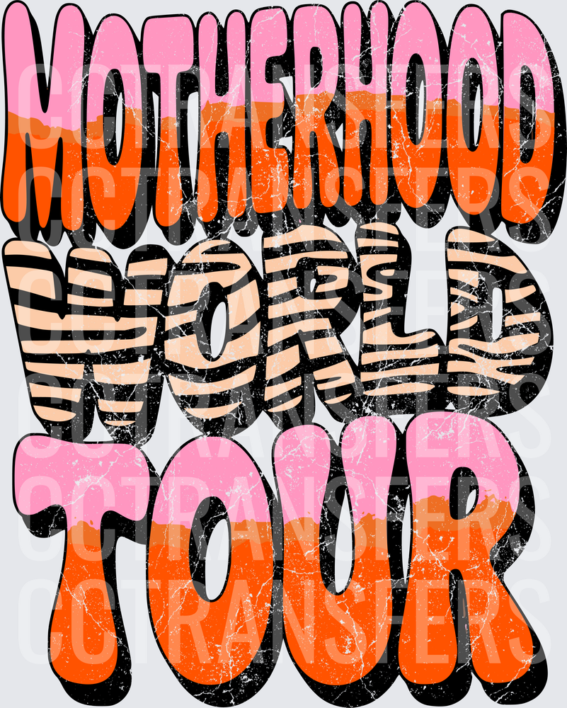 Motherhood World Tour Retro Distressed Bold Text (DTF)