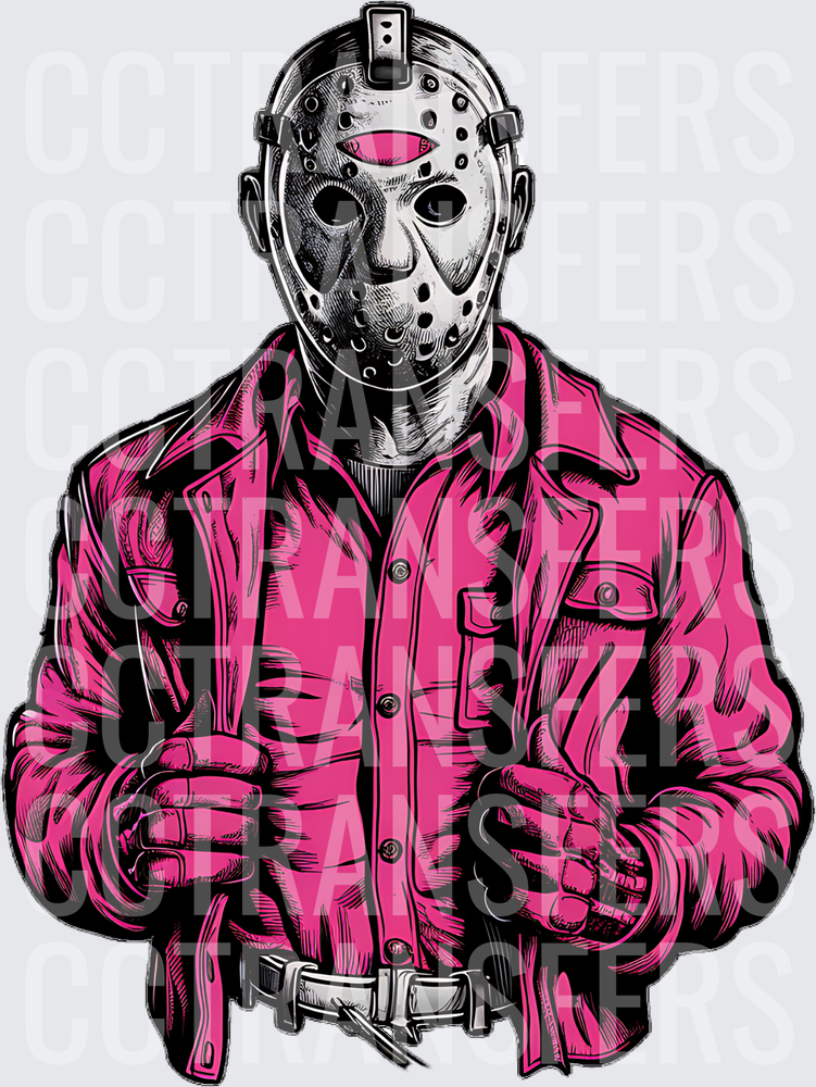 Pink Hockey Masked Slasher Horror Icon (DTF)
