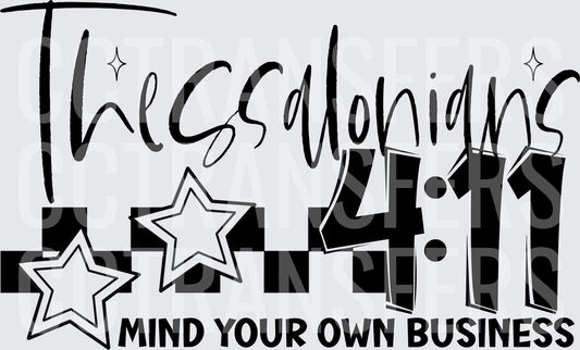 Thessalonians 4:11 Mind Your Own Business Stars (DTF)