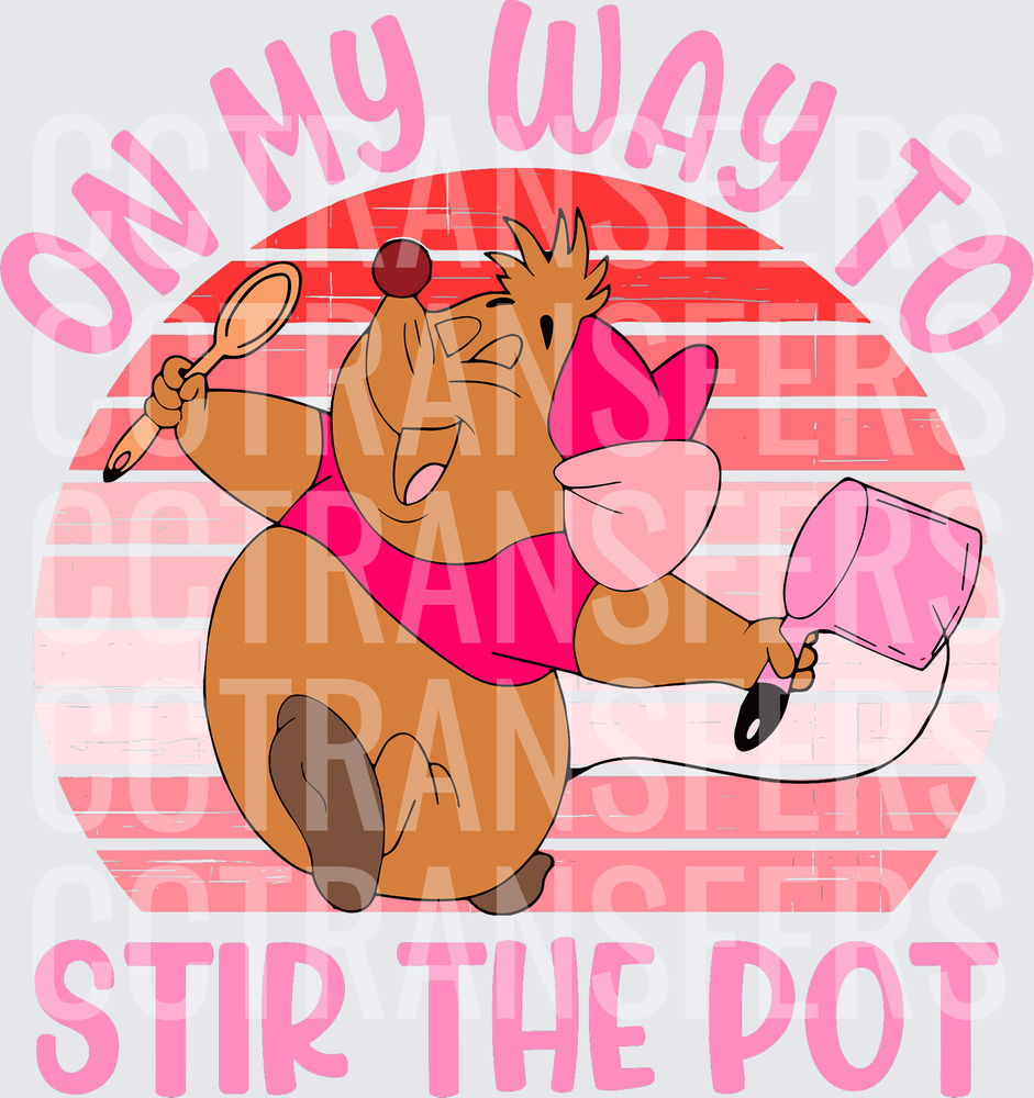 On My Way To Stir The Pot Sassy Bear Beauty (DTF)