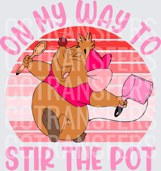 On My Way To Stir The Pot Sassy Bear Beauty (DTF)