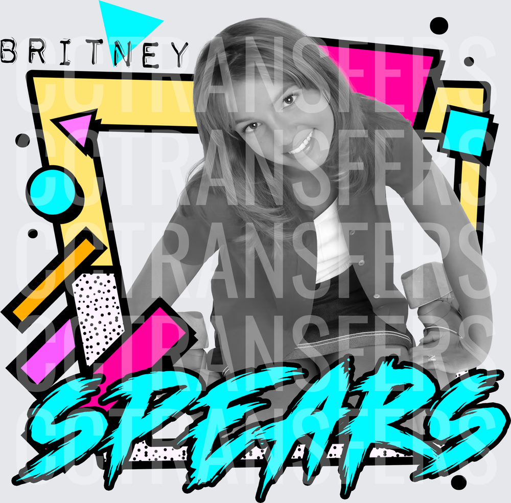 Britney Spears Retro 90s Geometric Pop Art (DTF)