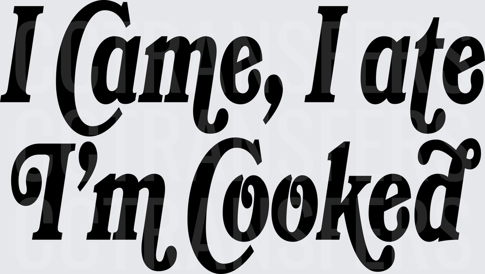 I Came I Ate I'm Cooked Bold Script (DTF)
