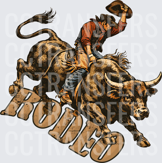 Rodeo Cowboy Bull Rider Tipping Hat Western (DTF)