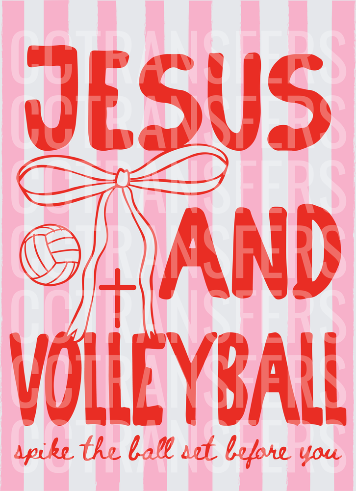 Jesus and Volleyball Spike the Ball Set Before You (DTF)