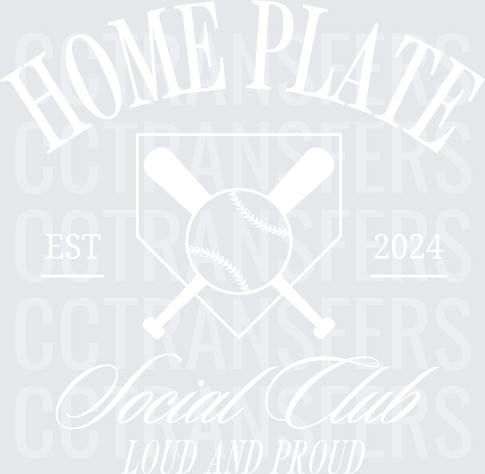 Home Plate Social White Design (DTF)