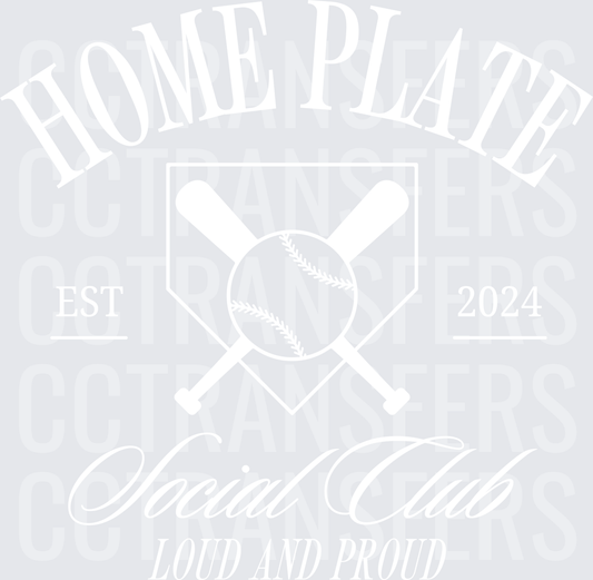 Home Plate Social White Design (DTF)