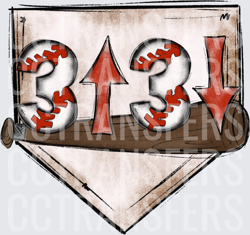 Baseball 3 Up 3 Down Home Plate Scoreboard (DTF)