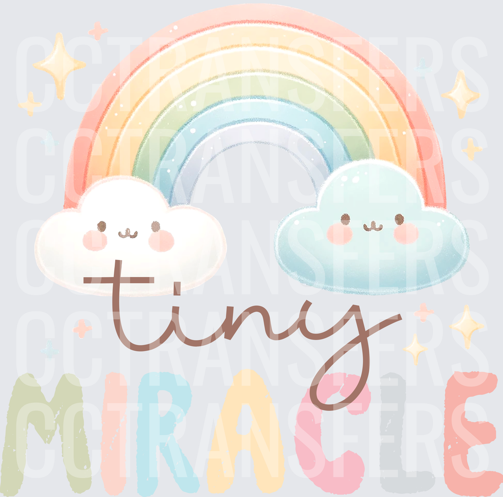 Tiny Miracle Pastel Rainbow Cute Cloud Kawaii (DTF)