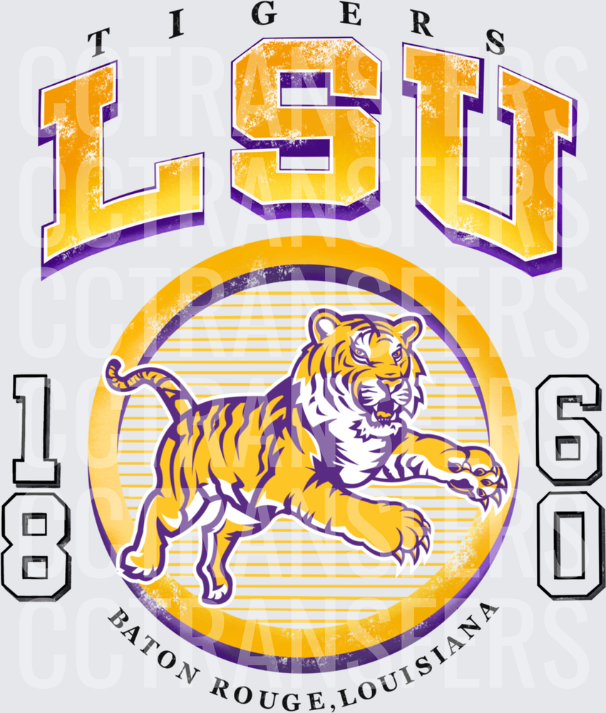 Tigers Vintage Leaping Cat 1860 Baton Rouge Louisiana (DTF)