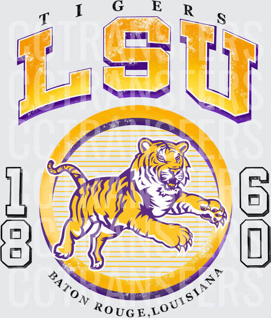Tigers Vintage Leaping Cat 1860 Baton Rouge Louisiana (DTF)