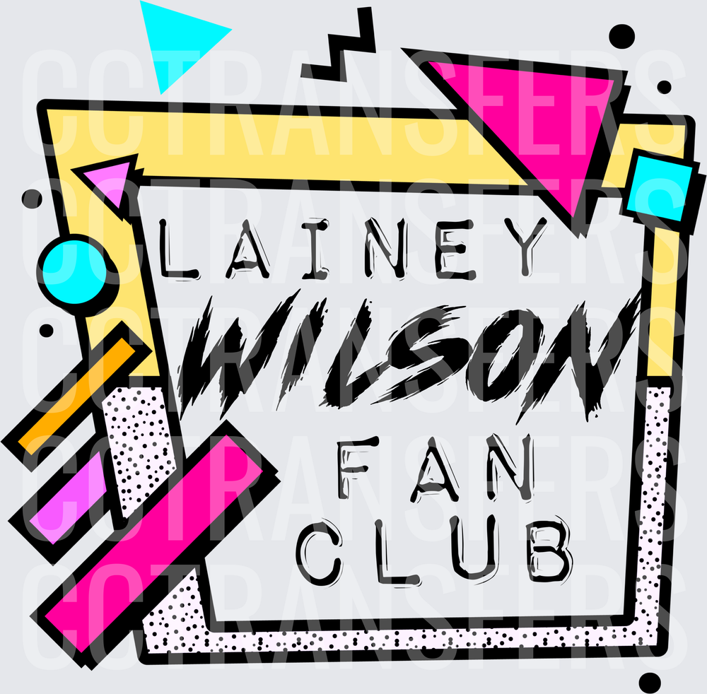 Lainey Wilson Fan Club Retro 80s Geometric Design (DTF)
