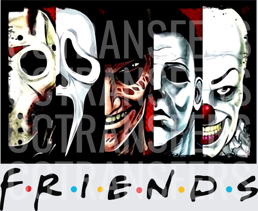 Horror Icons Friends Parody Mashup Halloween (DTF)