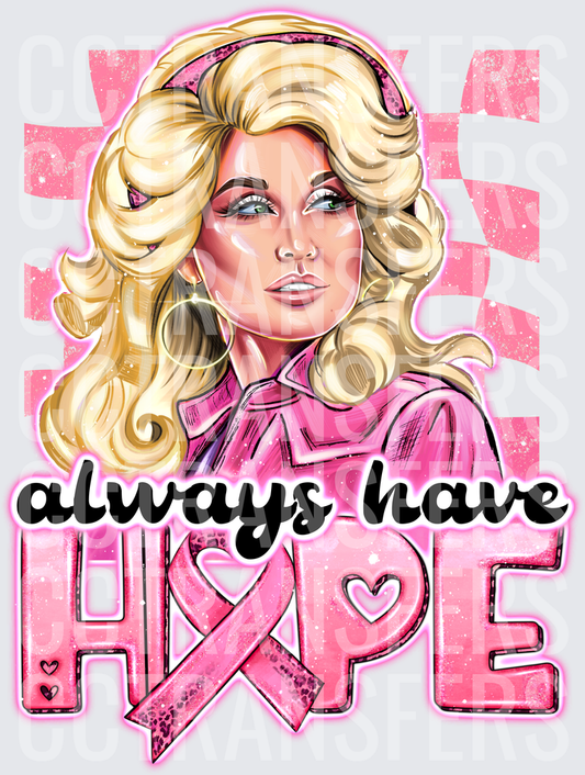 Always Have Hope Dolly Breast Cancer Ribbon (DTF)