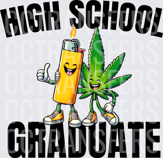 High School Graduate Funny Lighter Cannabis Leaf Duo (DTF)