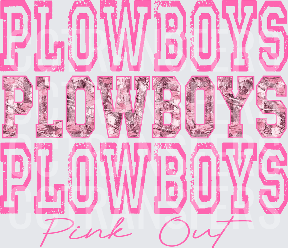 Plowboys Pink Out Triple Stacked Pink Camo Varsity (DTF)