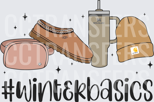 #WinterBasics Cozy Essentials Bag Slipper Tumbler Beanie (DTF)