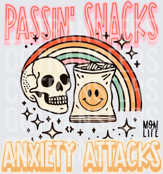 Passin' Snacks Anxiety Attacks Skeleton Rainbow (DTF)