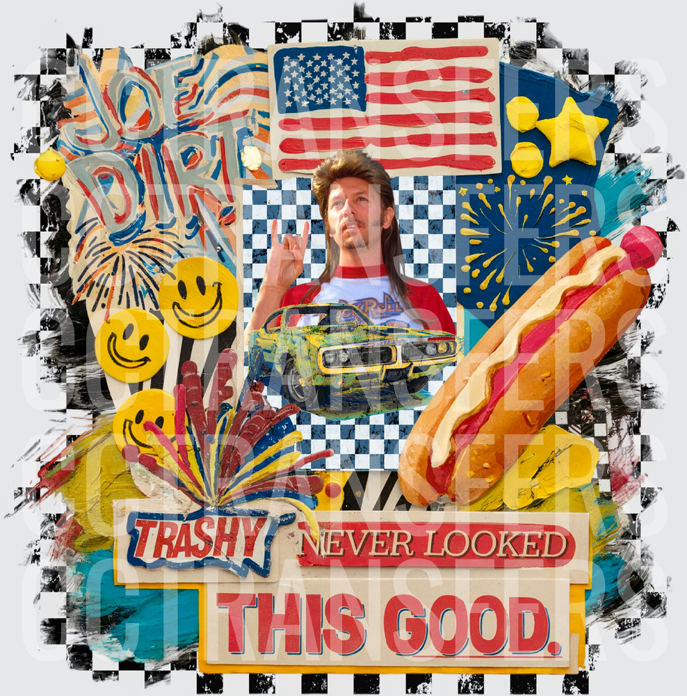 Trashy Never Looked This Good Mullet Guy Collage (DTF)