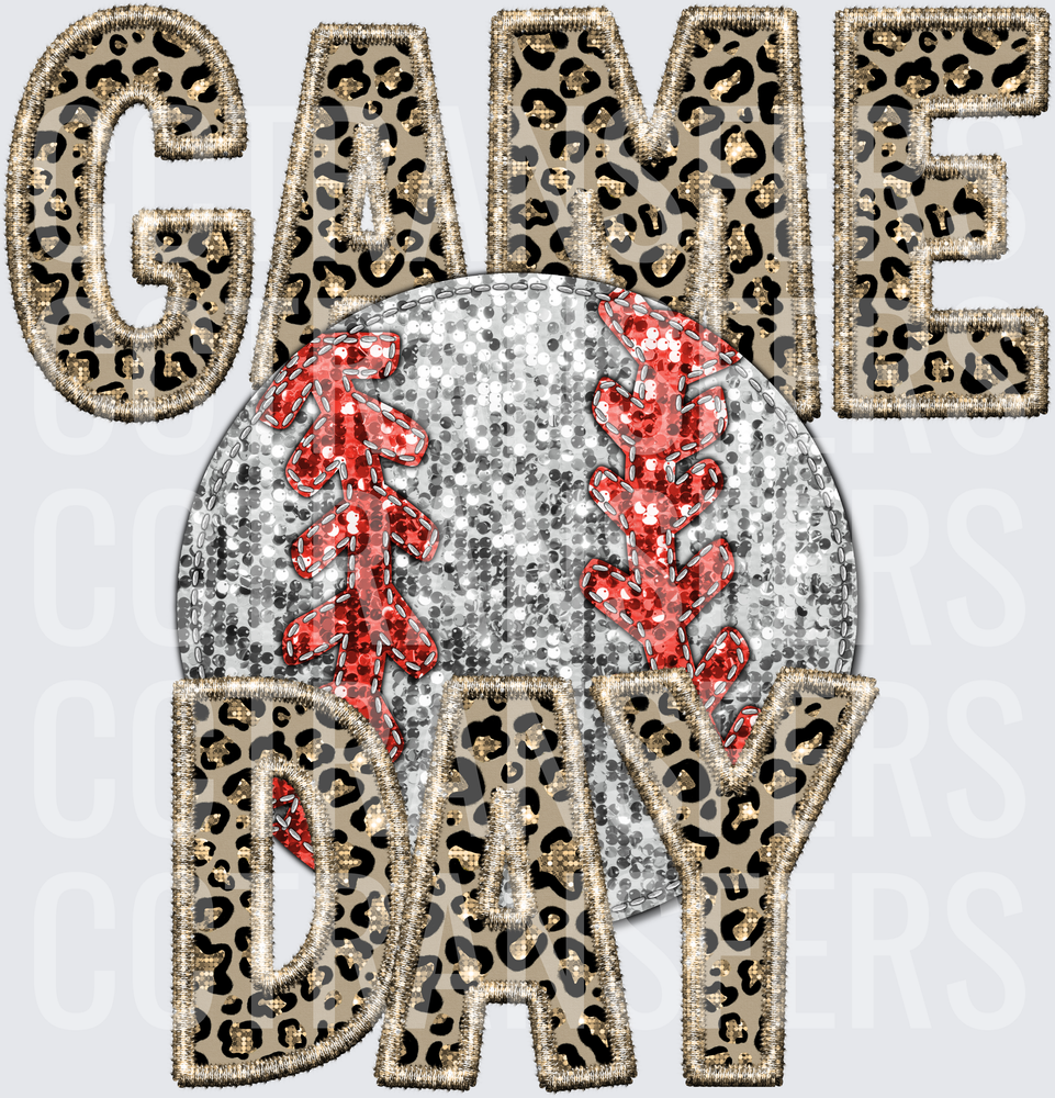 Game Day Leopard Print Sequin Baseball (DTF)
